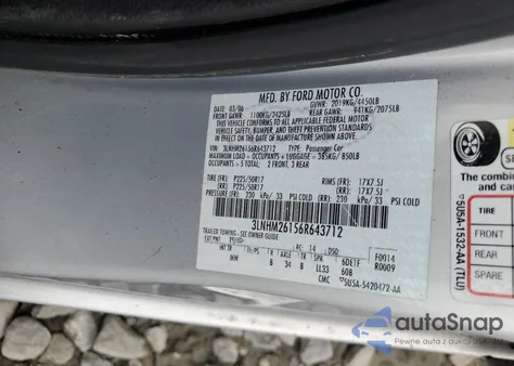 2006 Lincoln Zephyr z USA, uszkodzony, nr VIN 3LNHM26156R643712